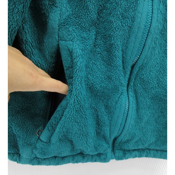 The North Face Jacket Medium Teal Osito Fuzzy Fleece Hiking Full Zip - Picture 4 of 13